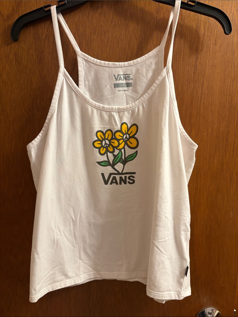 Vans Pick Peace Daisy Graphic Cami Tank White Size L